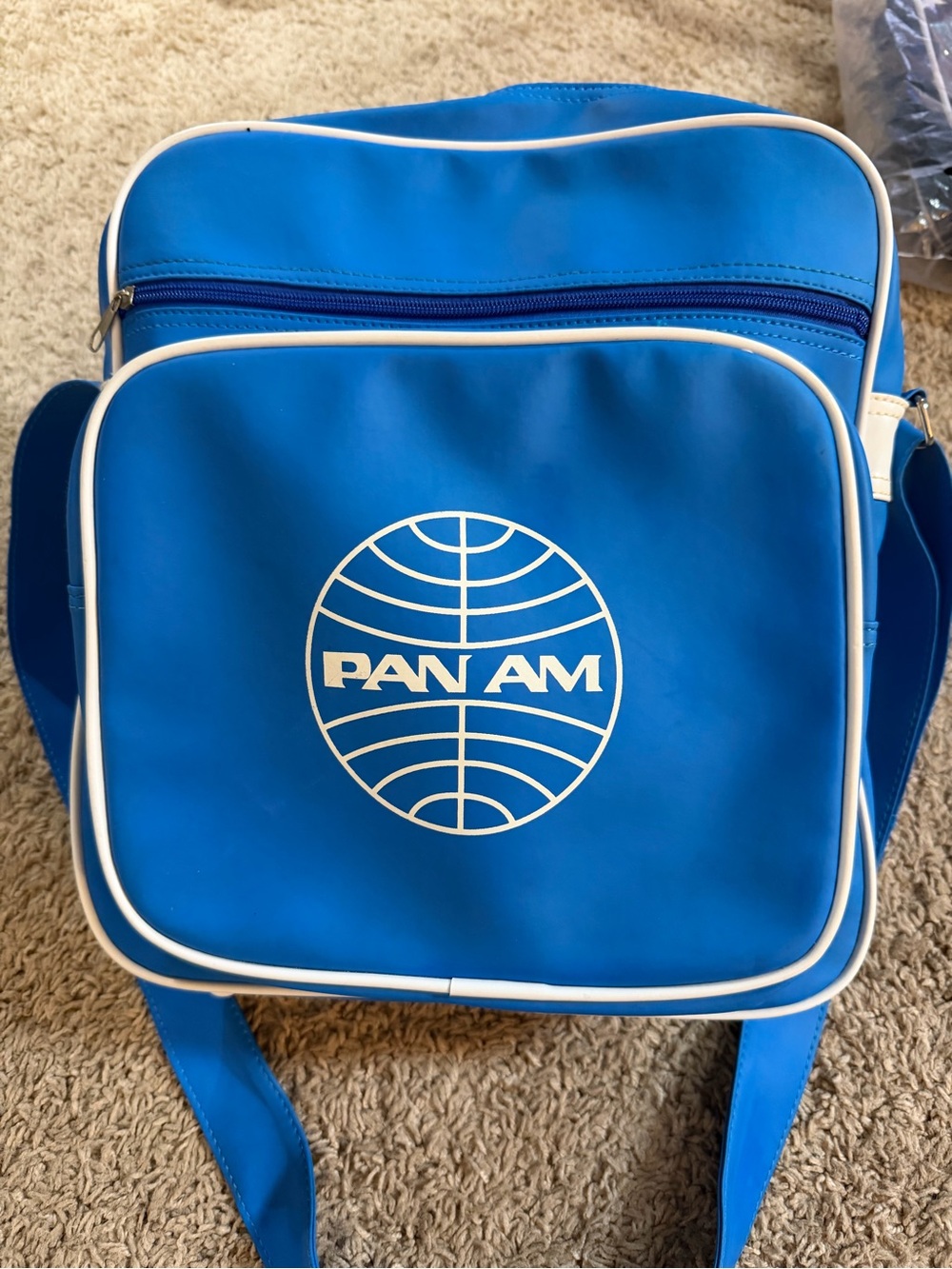 Pan Am Retro Blue Crossbody Messenger Bag Airline Travel Shoulder Bag Pre-owned